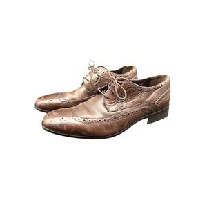 Bostonian Brown Leather Wingtip Oxford Dress Shoes Mens 9W Vintage